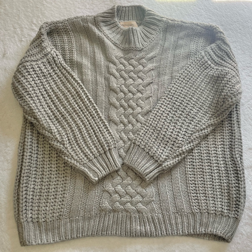 Philosophy Grey Chunky Knit Sweater